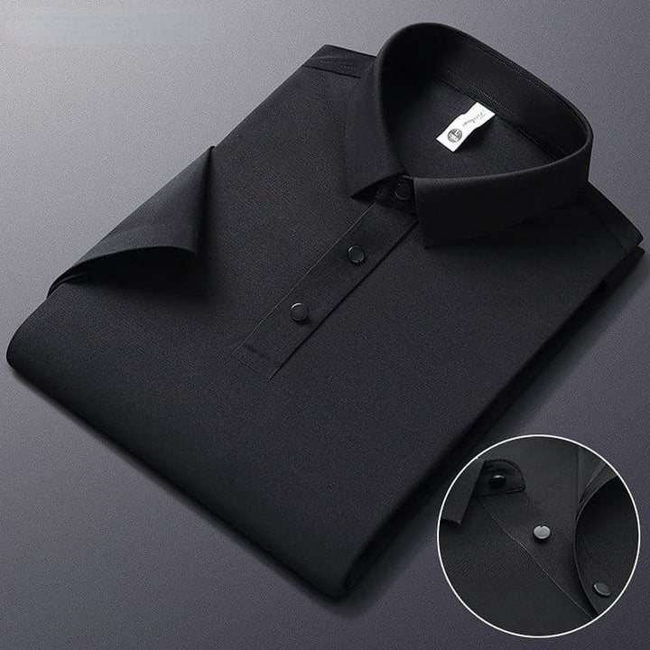 Men's Stretch Non-Iron Business Casual Short Sleeve Quick-Dry Polo Shirt - AIGC-DTG
