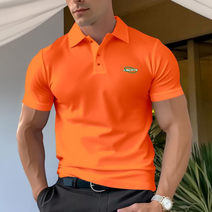 Pattern Of Ring And Monograms  Men's Cotton Polo - AIGC-DTG