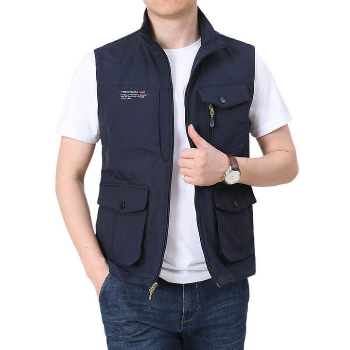 Summer Men's Outdoor Lightweight Casual Loose Multi Pocket Vest - AIGC-DTG