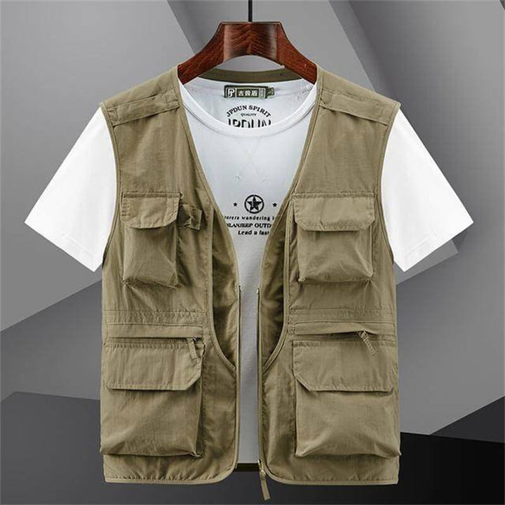 Summer Men's Outdoor Lightweight Casual Loose Multi Pocket Vest - AIGC-DTG