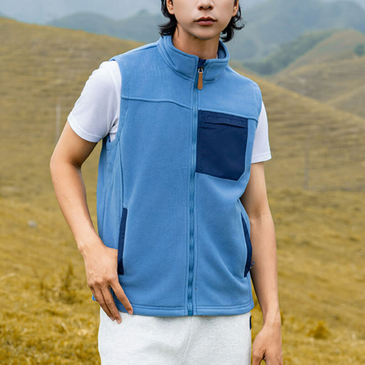 Men's Sleeveless Fleece Vest Cardigan: Warm and Cozy - AIGC-DTG