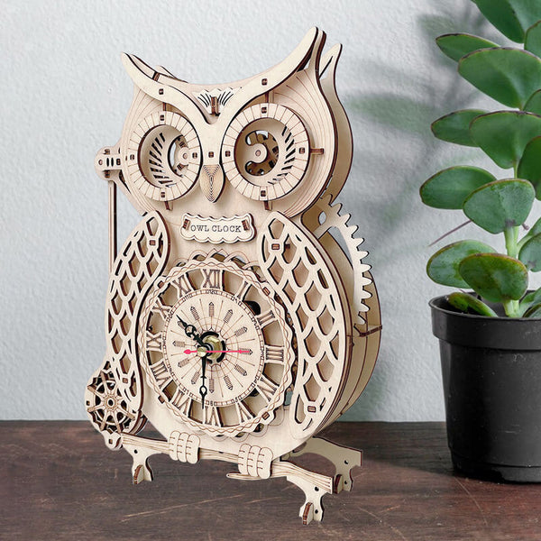 Wooden Owl Clock-Creative 3D Puzzle Toy - AIGC-DTG
