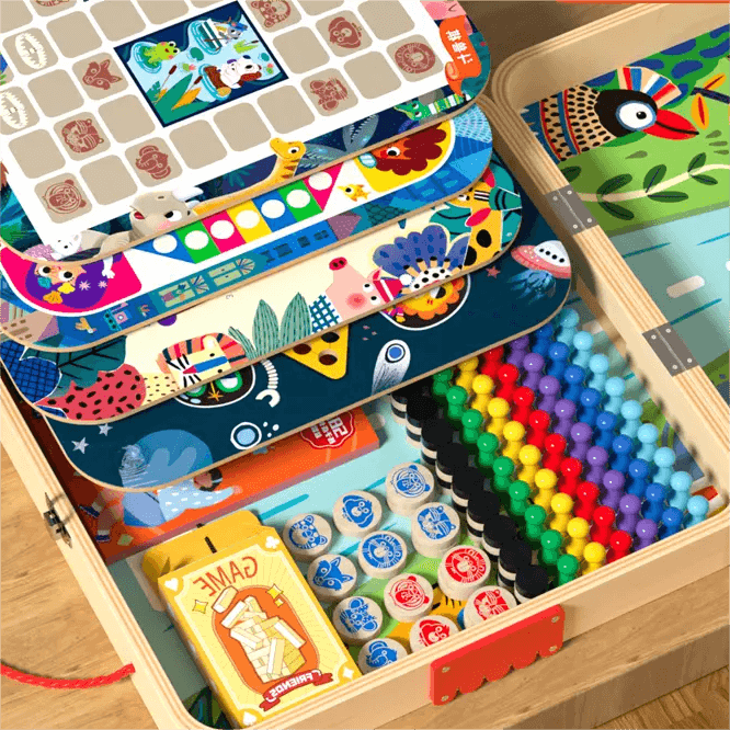 15-in-1 Multi-function Solid Wood Board Game Toy - AIGC-DTG