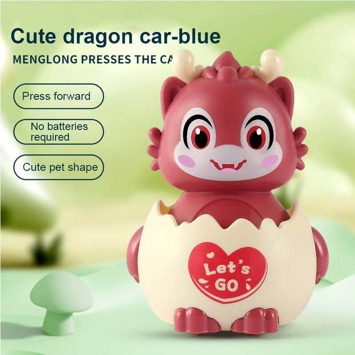 Children's Toy Cartoon Cute Dragon Push Back Eggshell Car - AIGC-DTG