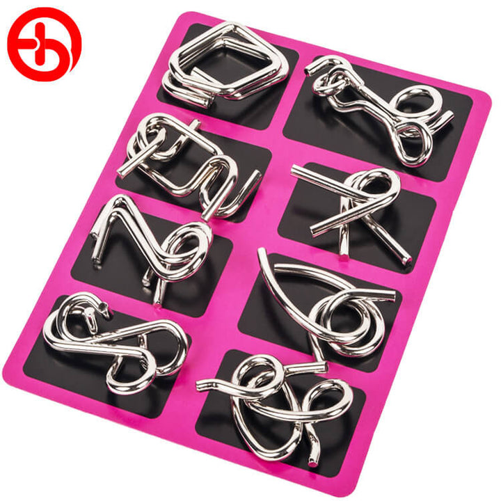 Metal Puzzle Intellectual Buckle 8-piece Set For Leisure And Entertainment - AIGC-DTG