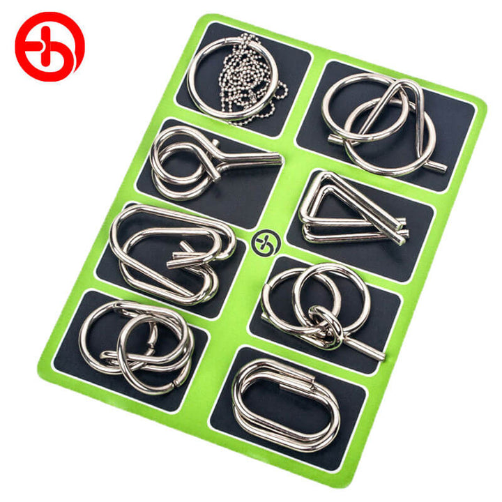 Metal Puzzle Intellectual Buckle 8-piece Set For Leisure And Entertainment - AIGC-DTG
