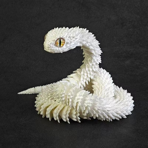 New 3D Printed Viper Toy Model - Gradient Glow-in-the-Dark Articulated Snake for Kids