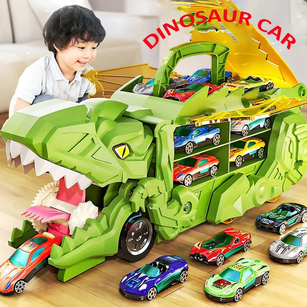 Dinosaur Transforming Devouring Car T-Rex Track Racing Dinosaur Vehicle Ages 3-6