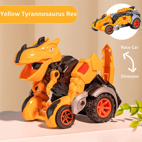 Dinosaur Transforming Car Toy - Robot T-Rex and Brachiosaurus Toy