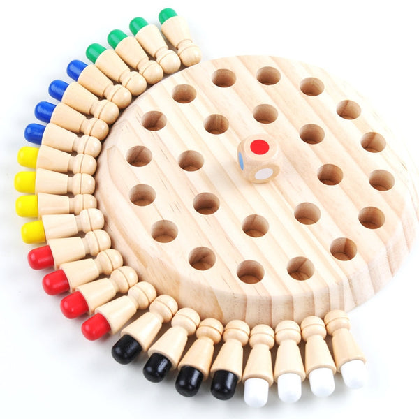 [Diameter 6.3 Inches]  Educational Wooden Memory Chess Game