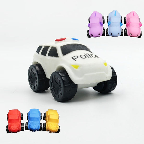 Stretchable Transforming Car – Pull-Back Police Car & Dinosaur Stress Relief Toy