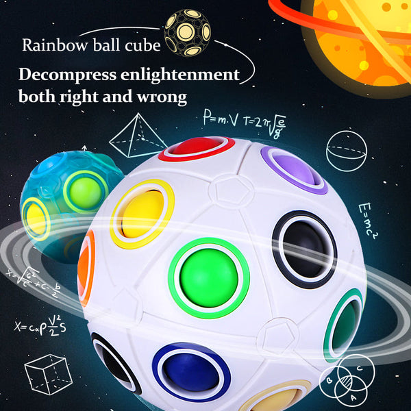 Rainbow Ball 12-Hole Glow-in-the-Dark Stress Relief Toy for Kids