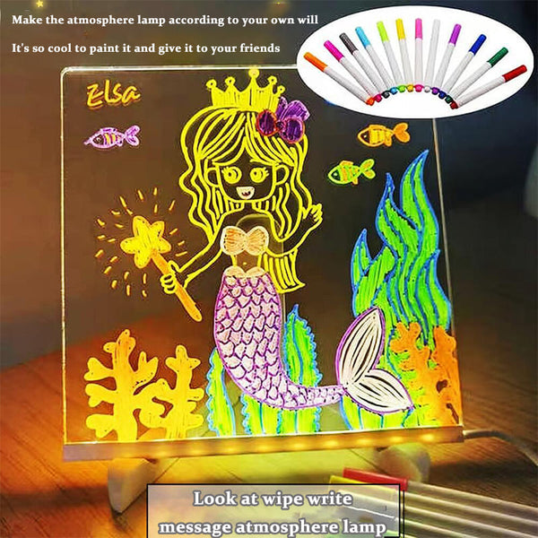 Light-Up DIY Erasable Drawing Board for Kids, Craft Toy for Writing