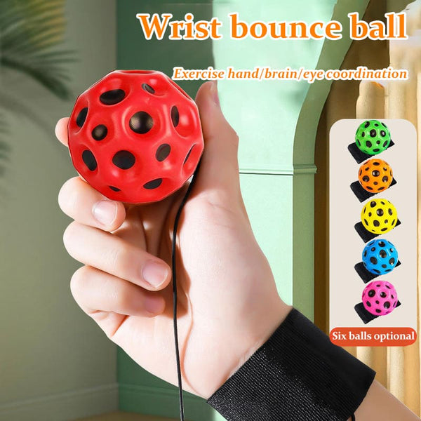 Hand Wrist Elastic Ball with Rope, Moonstone, Children's Throwing Retractable Ball