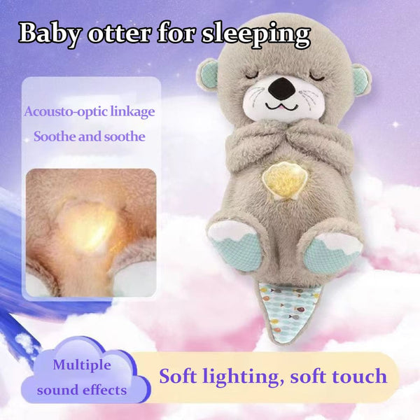 Breathing Bear Animal Baby Otter Plush Toy, Children's Doll for Lulling to Sleep