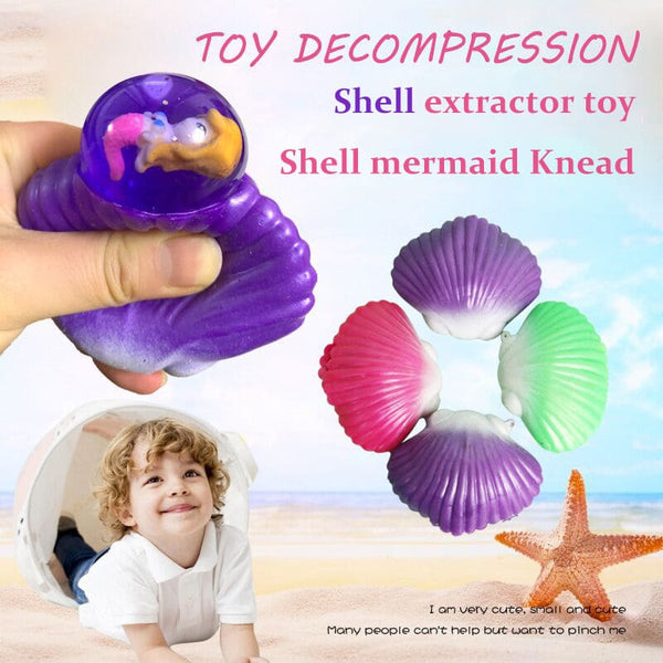 Creative Hand-Squeezed Shell Stress Relief Toy - Mermaid Squeeze Fun