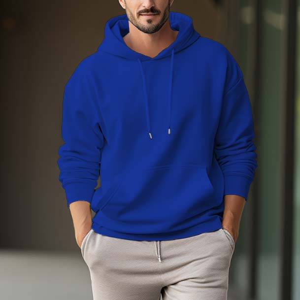 Men's 330g 100% Cotton  Casual Pullover Drawstring Hoodie With Pocket - AIGC-DTG