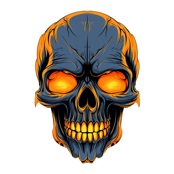 Men's Cotton POLO Shirt Flaming Skull Logo Design - AIGC-DTG