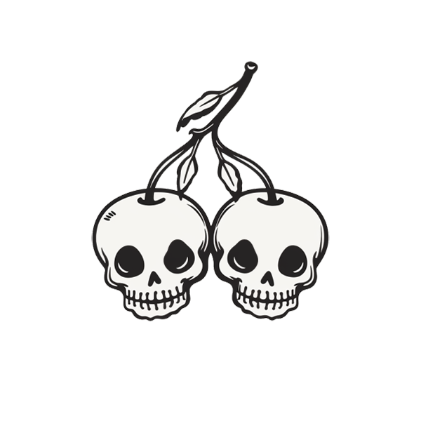 Men's Skull and Cherry Combo Logo Design Polo Shirt - AIGC-DTG