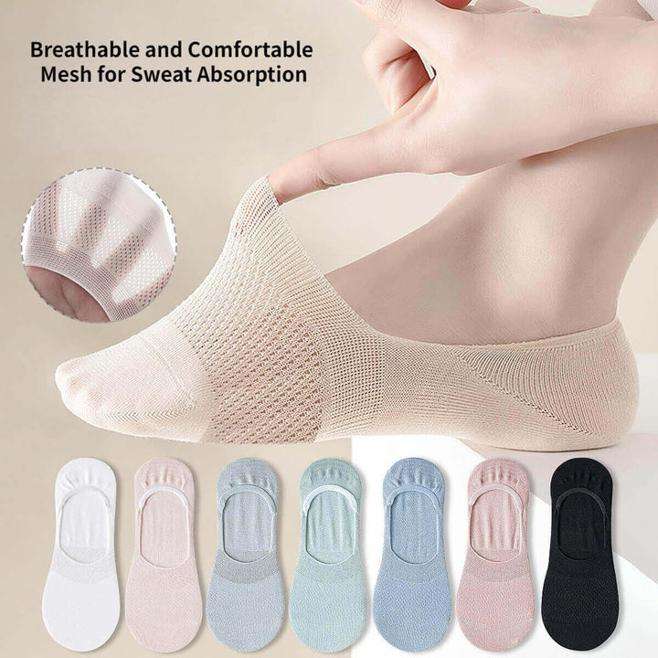 10 Pairs Summer Invisible Silicone Anti-skid Mesh Breathable Socks - AIGC-DTG