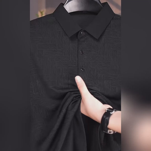 Men's 2024 Long Sleeve Polo Shirt with Printed Design