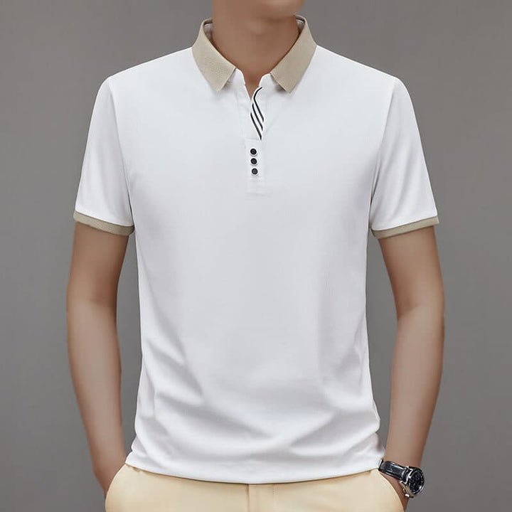 Summer Waffle Contrast Color Men's Fashion Casual Polo Shirt - AIGC-DTG